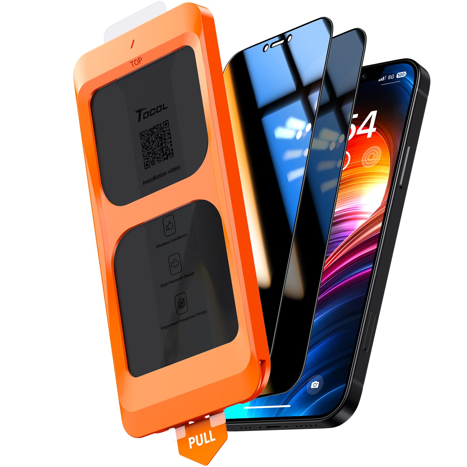 TOCOL for iPhone 12 Privacy Screen Protector True