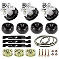 Deck Rebuild Kit Fits for Cub Cadet RZT 50inch Zero Turn Troy Bilt RZT50 Mowers, (3) Spindles 618-04125 918-04125, (3) Blades 742-04053A 942-04053A, (4) Deck Wheels 734-04155, 134'' Belt 754-04044