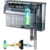 Large Hang on Back Aquarium Filter w/ U-V 13-Stage for 20-75 Gal Fish Tank | w/ U-V Light Surface Skimmer 13-Stage Green Killing Deodorization Machine Fresh &amp; Saltwater Crystal Clear Suspension Oxygen