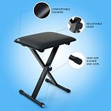 Crystals Double Braced X Frame Keyboard Stand and Chair Set Black view 4
