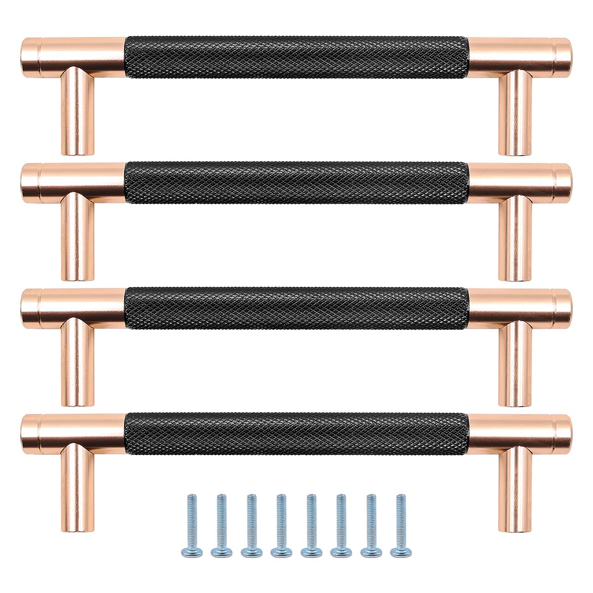 ZONADAH Set of 4 Cabinet Gold Plated & Matt Black Handles, Hole Distance 128mm, White Cabinet Pull Handles, Furniture Drawer Cabinet Copper Cup Drawer Handles for Cupboard Wardrobe Dressers