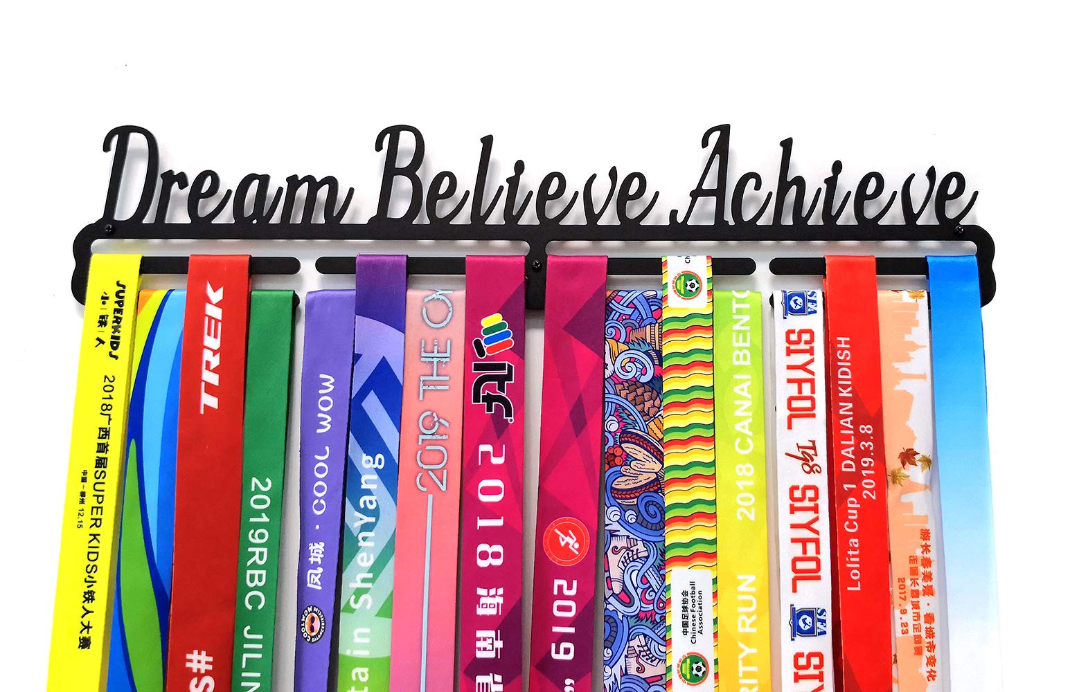Qktxktzy Dream Believe Achieve Medal Hangers for Runners Medal Holder for Running Awards Medal Rack Display Best Gifts for Sporting Honors