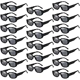 QYVEWY 20 Pack Rectangle Sunglasses Bulk for Adult Retro 90s Small Sun Glasses UV400 Protection