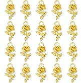 PATIKIL 100pcs Rose Charm Mini Rose Flower Pendant Charm Bulk Vintage Metal DIY for Jewelry Making Bracelet Earring Necklace