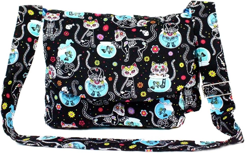 HemetWomen's Hemet Cat Day of the Dead Dia de los Muertos Inspired Bag Black