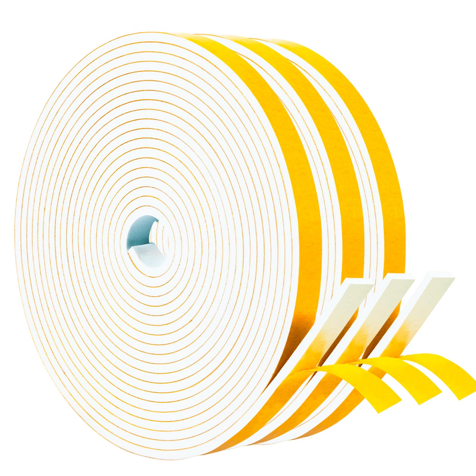 Yotache Draught Excluder Tape 3 Rolls 10mm Wide X 3mm Thick, Foam Insulation Sealing Gasket Tape for Doors, Sliding Door, Total 15m Long (3 X 5m Each) — image 1