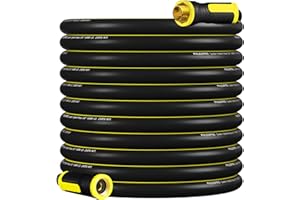 Garden Hose 50FT - PHLEX PRO Heavy-Duty Premium 5/8'' Rubber 3-Layer Water Hose - Innovation Flexible Hybrid Lightweight Water Hose, Full Brass Male to Female Fittings (RyobiGreen)