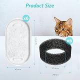 Fentar 12Pcs Cat Water Fountain Filters Set 6 Carbon 6 Foam 3.2L/2L view 2