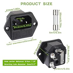 EPLZON AC 250V 10A 2 in 1 Mount Inlet Module Plug