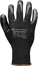 Blackrock Pack of 6 Super Grip Work Gloves Black Nitrile Size 9 Large view 4