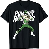 Power Rangers Green Ranger Karate Action Pose Logo T-Shirt Small