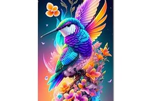 Hummingbird Bird And Flowers DIY Cross Stitch Art Craft 16x20 inch Fabric with Accessories, 11ct Pre Printed Stamped Embroide