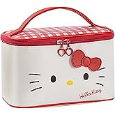 AmBealla Makeup Bag Waterproof Cosmetic Bag Toiletry Case Portable Travel Makeup Organizer with Handle – PU Cosmetic Bag with Cute Red Design, Large Capacity Travel & Home Storage for Women