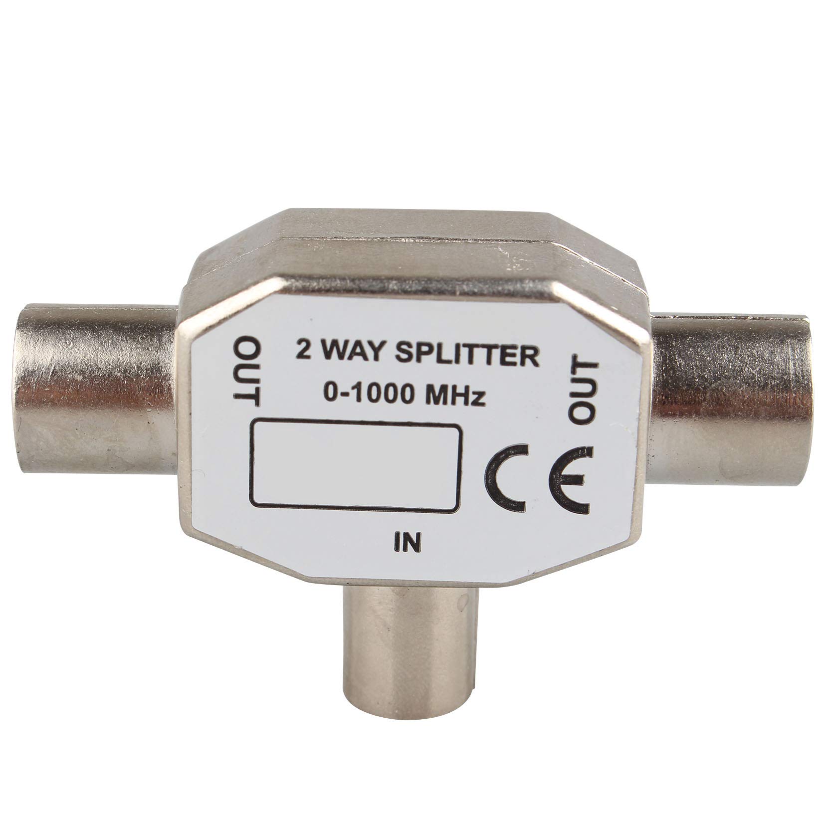 Jopto TV Aerial Coax Splitter Coaxial Male to Two Female Coupler Coupling T/F Type Antenna Bidirectional Distributor for TV/T Adapter Converts an Existing Female to Two Female Coax Socket Outputs