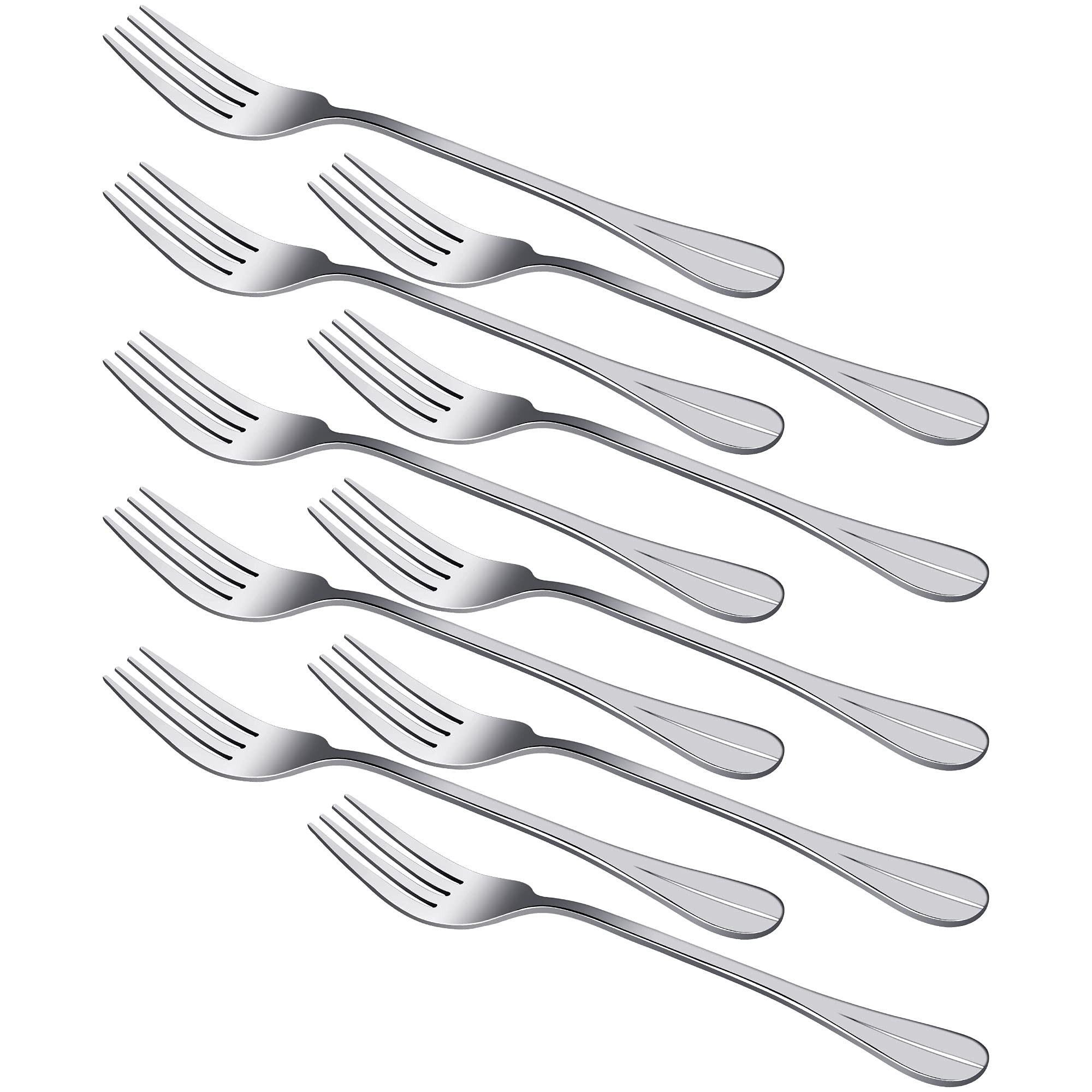 Sourcingmap Stainless Steel Forks 10 Pcs Salad Dinner Fork 7 Inch Tableware Dinnerware for Dessret Eating Cooking
