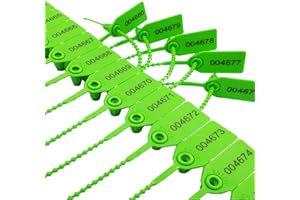 STYLIGHT - 1000 Plastic Truck, Trailer, Container, Tamper Evident, Shipping, Security Seals Numbered Sequentially (Green)