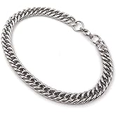 Steelmeup Stainless Steel Faceted Tight Link Curb Chain Bracelet for Men 7mm 9mm 7 8 9inch