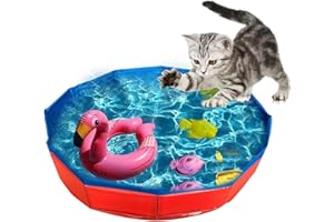 Pet Pool - Dog Foldable Bath Tub,Shallow Pet Swimming Pool | for Puppies Bathing Backyard Camping Beach RV Park Summer Home A