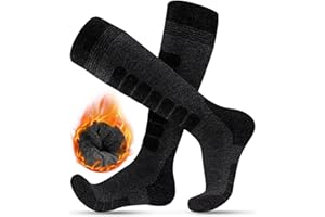 KEECOW Merino Wool Ski Socks for Men & Women Multipairs, Thermal Warm Winter Snowboard Hunting Outdoor - Knee-high