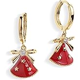 Sonateomber Gold Silver Small Hoop Dangle Earrings for Women, Trendy Dainty Rhinestone CZ Dangling Prom Wedding Leaf Flower Snowflake Butterfly Starfish Fashion Jewelry Gift