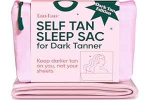 Tan Fan Self Tan Sleep Sac – Dark Tan Edition (Pink) – Protect Sheets From Dark Tanner - No Transfer Guarantee – 100% Silky Cool, Thicker Bottom, Lightweight Top, Foot Openings – Large Roomy Comfy