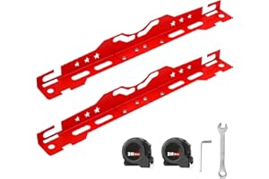 mocsenber Wheel Alignment Tool with 2 Measuring Tapes, Automotive Toe Alignment for Home Use, Compact and Easy to Store, Red, Toe Plates