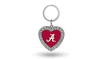 RICO INDUSTRIES NCAA Team Color Rhinestone Heart Keychain - Great Accessory