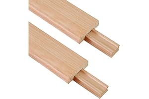 HMFOR Wax Coated 16 Inches Wood Drawer Slide 2PCS, Classic Traditional Wood Center Guide Track