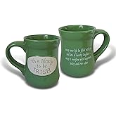 Abbey Gift Tis a Blessing to Be Irish Pottery Mug Green 16 oz