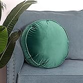 ANYEI Plush Round Pillow - Soft and Comfortable Velvet Simple Pillow for Stylish Living Environment (Dark Green)