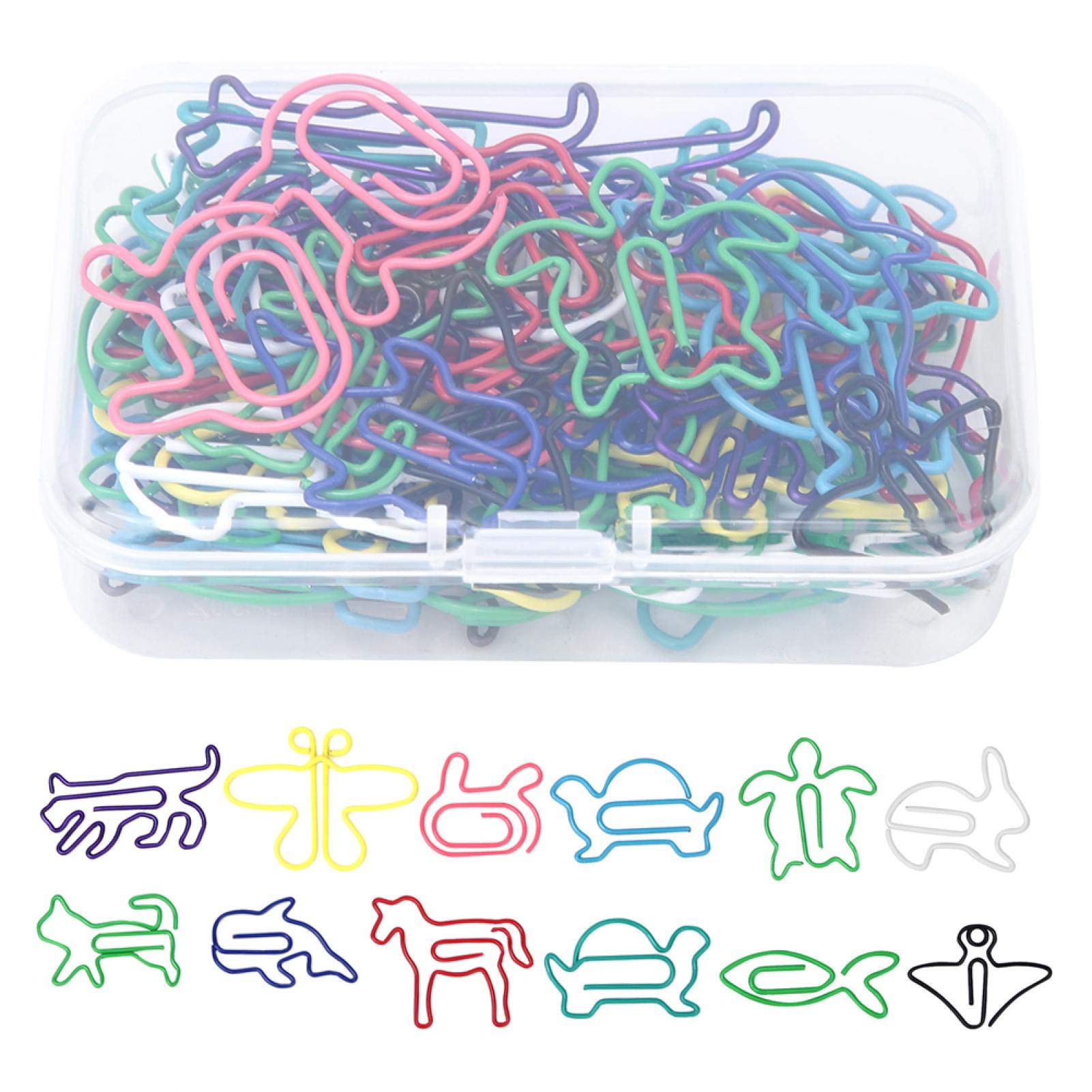 Atyhao Paper Clips, 60 Pieces Clip Organizer Animal Shape Bookmark Bookmark Clip Marking for Documents Photos Tickets Office School Items