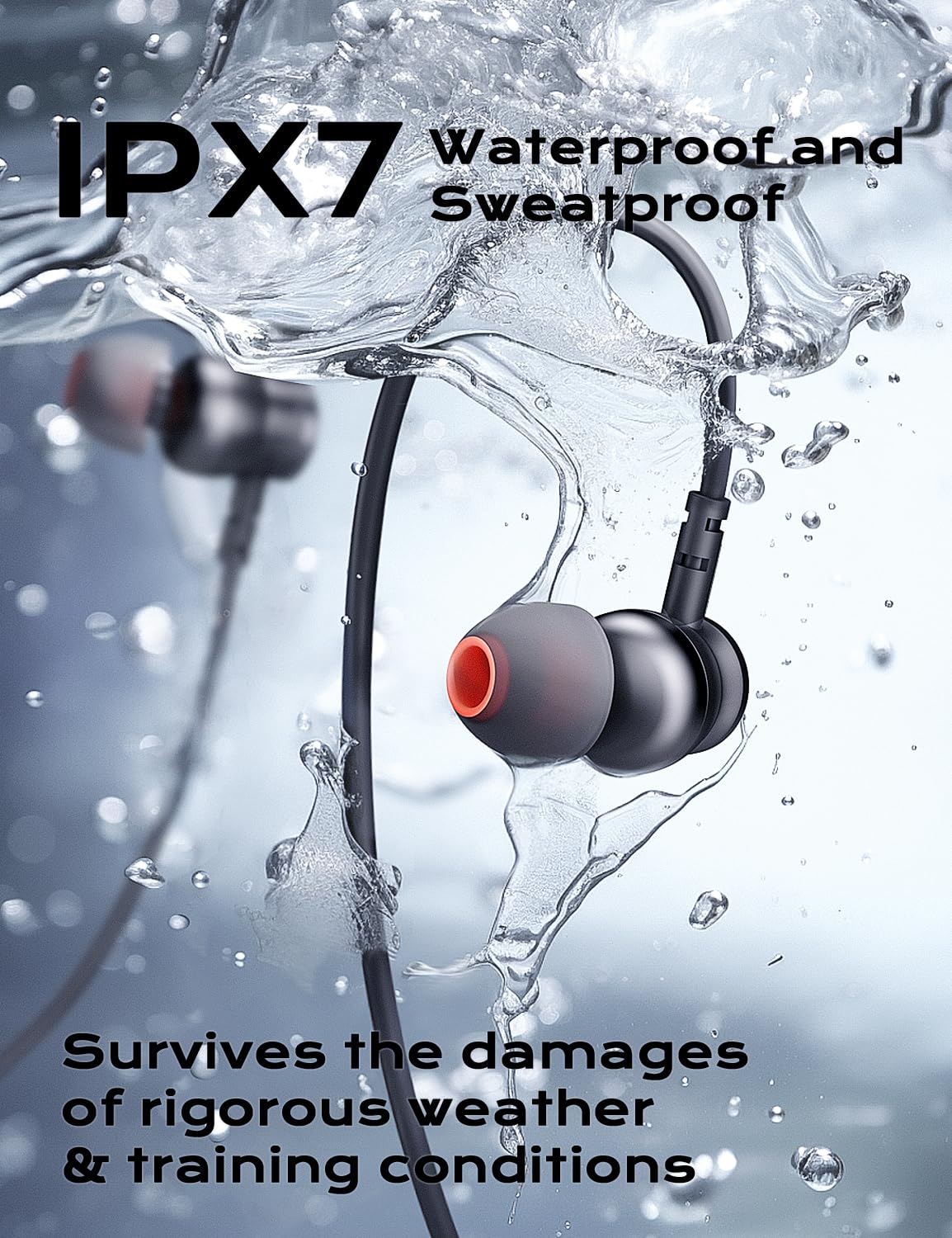 Bluetooth Headphones, aptX-HD Wireless 5.0 Bluetooth Earbuds CVC 8.0 Noise Canceling Mic, in-Ear Magnetic Neckband Earphones 30Hrs Playtime, IPX7 Sweatproof Deep Bass Headset for Phone Music Sports