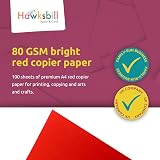 Hawksbill Red A4 Paper 80 GSM 100 Sheet Pack for Copier Printer Office view 2