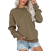 Orchidays Womens Casual Crewneck Sweatshirts Long Sleeve Cute Tunic Tops Loose Fitting Pullovers