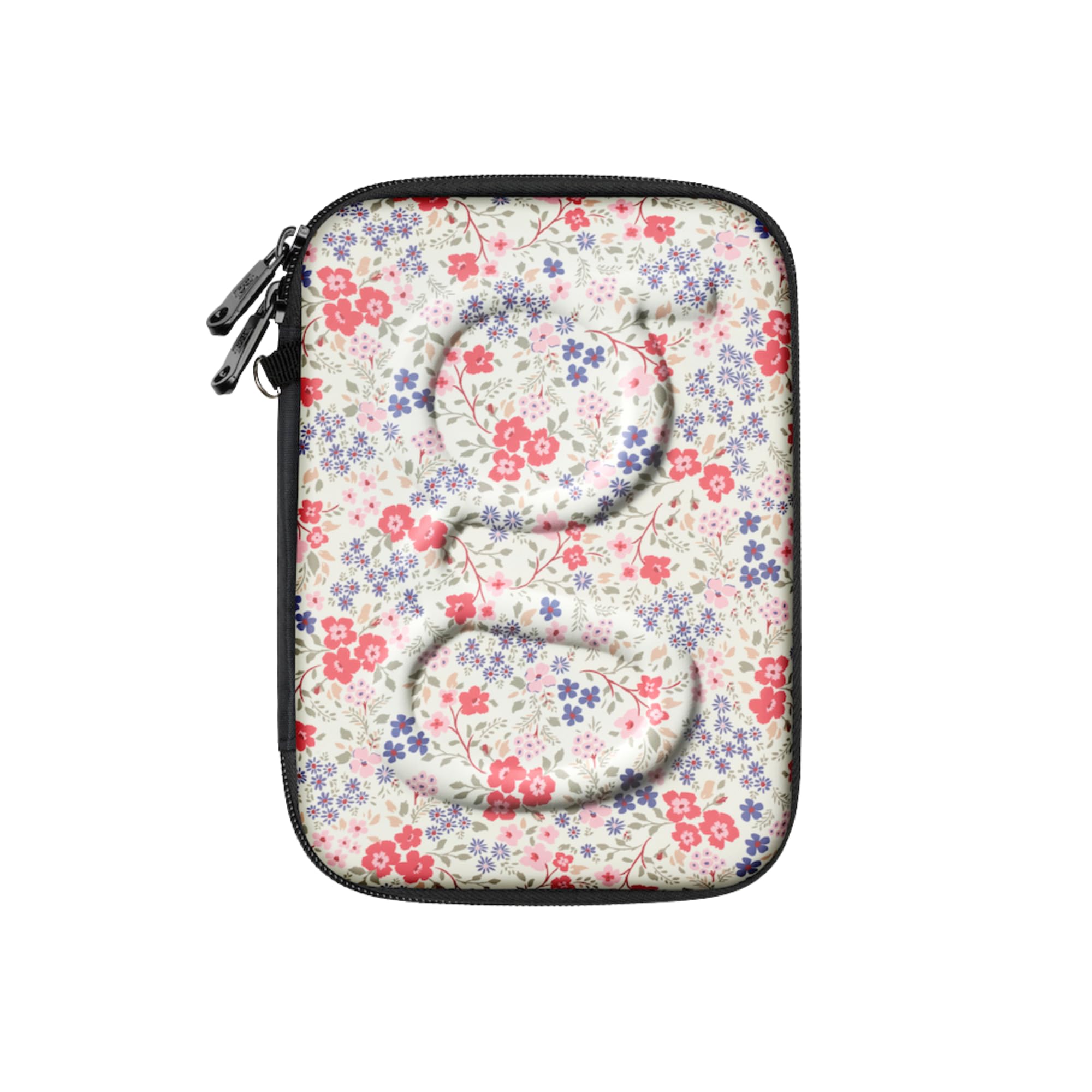 Glucology™ Diabetic Travel Case Plus Size - Organizer for Blood Sugar Test Strips, Medication, Glucose Meter, Pens, Insulin Syringes, Needles, Lancets - Hardshell Carrier Pack - Classic, Flowers