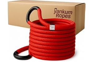 YANKUM ROPES Yankum Kinetic Recovery Rope - Heavy Duty 1" x 30' Tow Rope, Off-Road & Vehicle Recovery Kit, Kinetic Energy Snatch Strap, Soft Shackles for 4x4, Jeep, and Trucks, Made in USA – Rattler Series