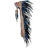 Novum Crafts Feather Headdress | Native American Indian Inspired | Choose Color