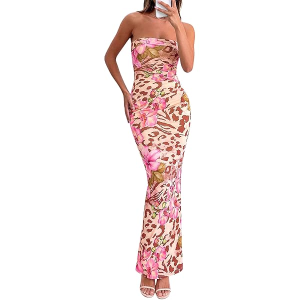 Amazon.com: Milumia Women's 2026 Summer Floral Bodycon Maxi Dress Strapless Tube Top Long Dresses Wedding Guest Party Black and Brown X-Small : Clothing, Shoes & Jewelry Amazon.com: Milumia Women's 2026 Summer Floral Bodycon Maxi Dress Strapless Tube Top Long Dresses Wedding Guest Party Black and Brown X-Small : Clothing, Shoes & Jewelry