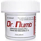 Dr. Numb Tattoo Numbing Cream 5% Lidocaine, Topical Anesthetic Fast-Acting Pain Relief Cream for Tattoos, Piercing, Microneed
