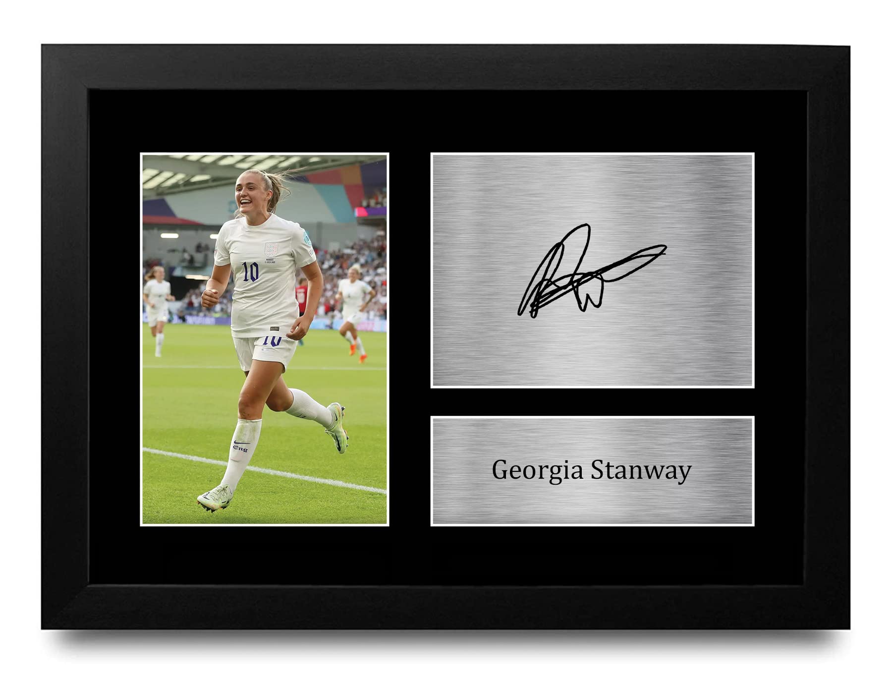 HWC Trading FR A4 Georgia Stanway Womens England Gifts Printed Signed Autograph Picture for Football Fans and Supporters - A4 Framed