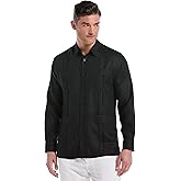 Cubavera Men's 100% Linen Four-Pocket Long Sleeve Guayabera Shirt, Pintuck Detail, Relaxed Fit (Available in Big & Tall)