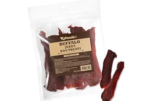 A FRESCHI SRL AFreschi Buffalo Dog Treats, All-Natural, Hypoallergenic, High Protein, Low Fat, Human Grade Puppy Chews – Healthy Grain-Free Training Treats, 4oz Jerky
