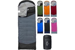 ETGLCOZY Sleeping Bag for Adults Cold Weather & Warm, Lightweight Backpacking Camping Hiking Essentials Gear for Kids 10-12 Girls Boys Compact w/Compression Sack Indoor Outdoor Sleep Must Haves