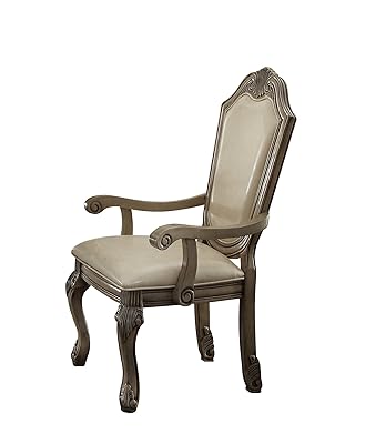 Acme Chateau de Ville Antique White Arm Chair (Set-2)