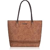 Montana West Woven Tote Bags for Women Purses and Handbags with Back Zipper Pocket