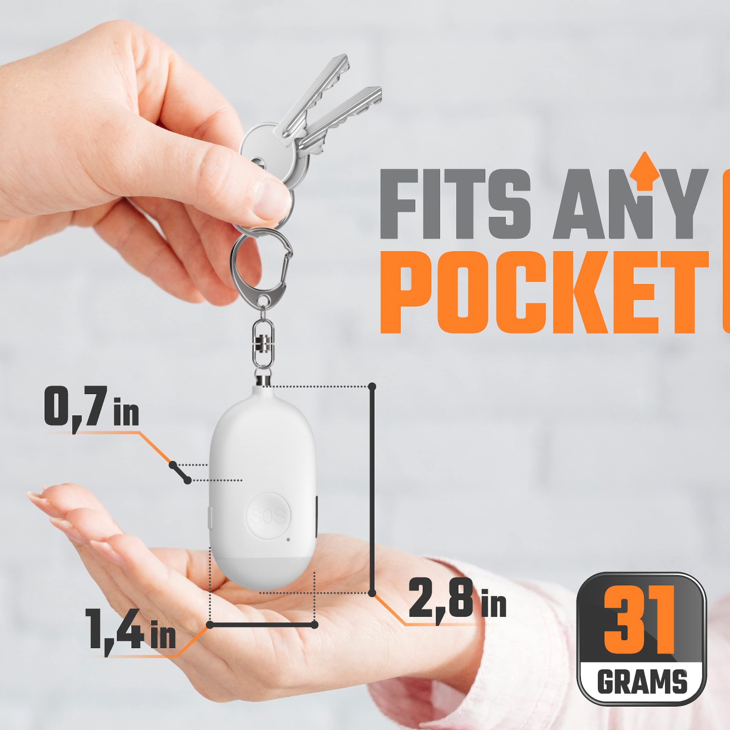 Rechargeable Self Defense Keychain Alarm 2 Pack – 130 dB Loud Emergency Personal Siren with LED Light – SOS Safety Alert Device Key Chain for Women, Kids, Elderly, and Joggers by WETEN (Black&White)