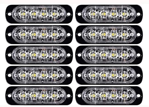 Amazon Co Jp Northbear Ledフラッシュ警告灯 車 トラック アンバー 緊急ライト フロント リアサイド ハザード ストロボ警告ランプ 12 24v 4led 10個 車 バイク
