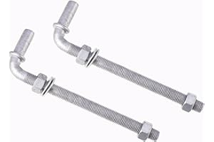 Dailydanny J-Bolt Post Hinge with 5/8" Hinge Pin Galvanized Post Gate Hinge for Chain Link Fence, Washers & Nuts Included (8" (2 Pcs))