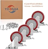 YOOGAA 75mm Heavy Duty Casters Set 4 Lockable Swivel Wheels Brakes 450kg view 7