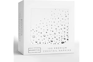 Stylish Silver Cocktail Napkins - 100 White and Silver 5x5 Inch Disposable Party Napkins for Weddings and Events